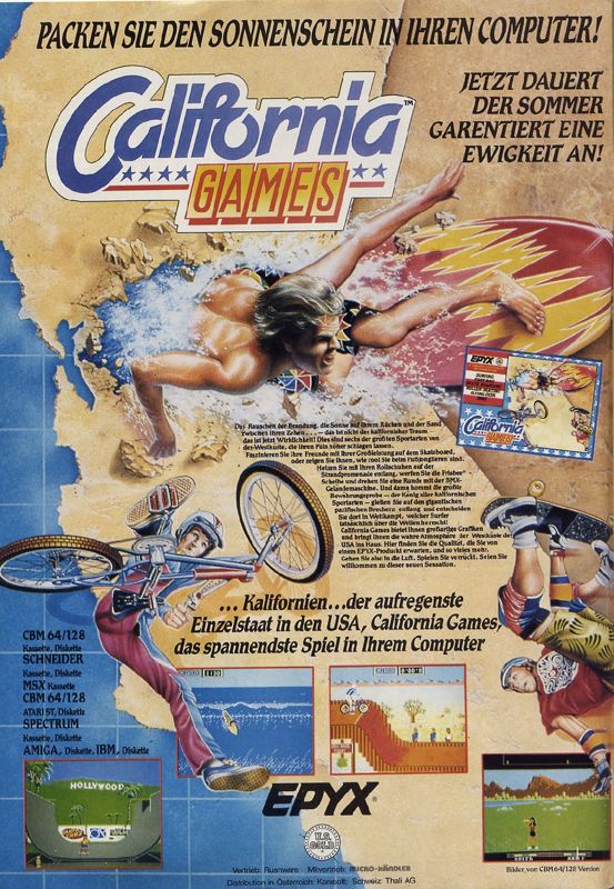 California Games Magazine Advertisement (Magazine Advertisements): Power Play (Germany), Issue 12/1988