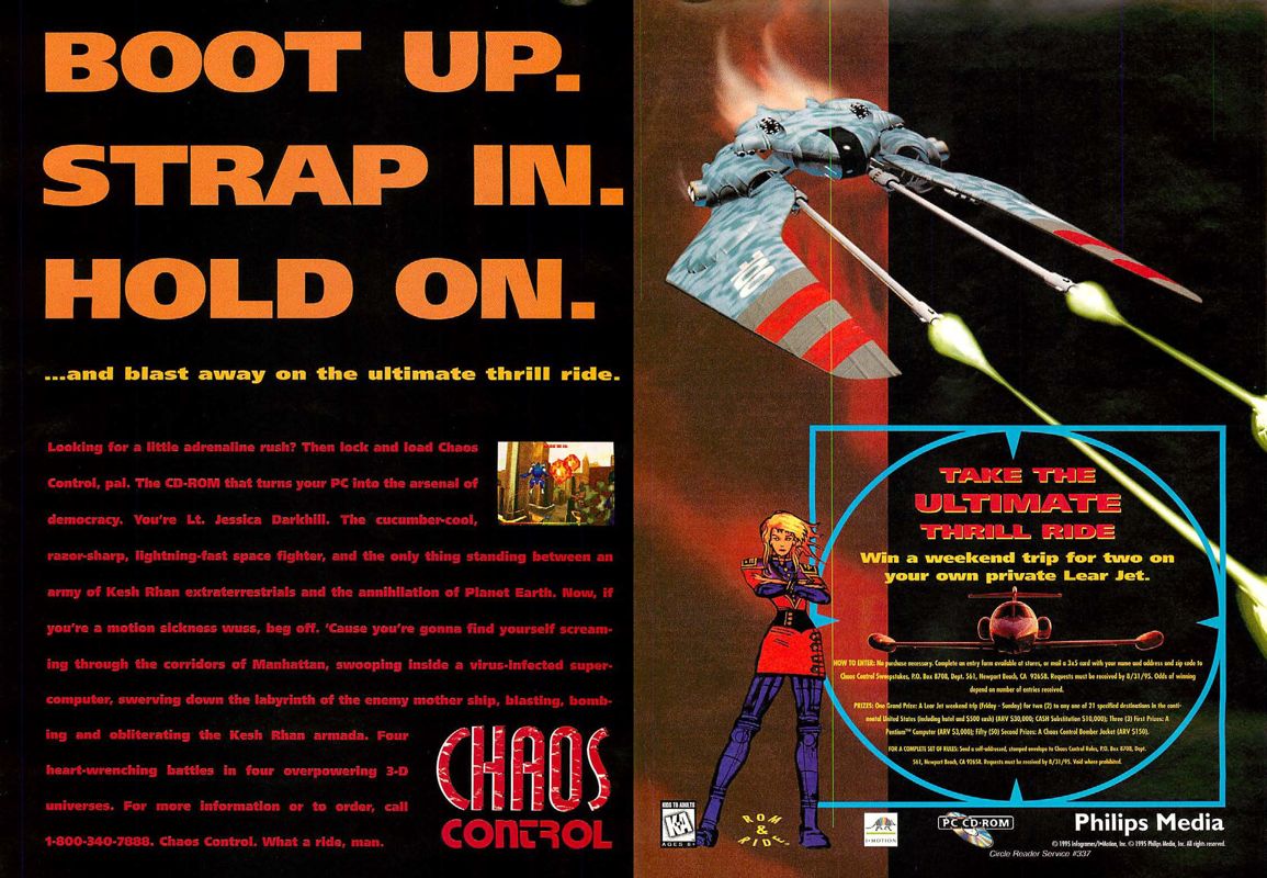 Chaos Control Magazine Advertisement (Magazine Advertisements): Computer Gaming World (US), Issue 132 (July 1995)
