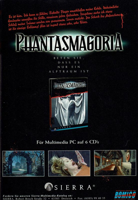 Roberta Williams' Phantasmagoria Magazine Advertisement (Magazine Advertisements): PC Player (Germany), Issue 09/1995