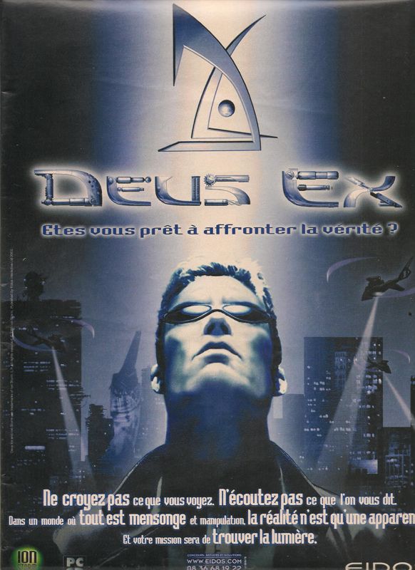 Deus Ex Magazine Advertisement (Magazine Advertisements):<br> Jeux Vidéo Magazine (France), Issue 1 (July 2000)