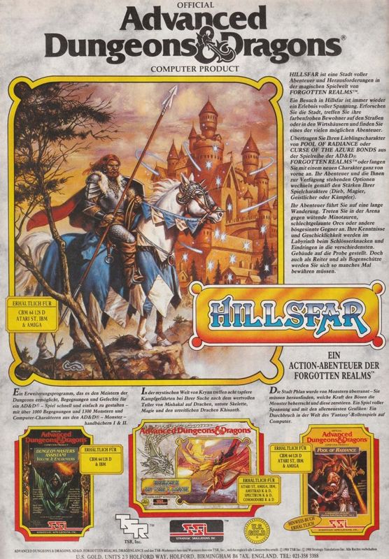 Hillsfar Magazine Advertisement (Magazine Advertisements): Power Play (Germany), Issue 06/1989