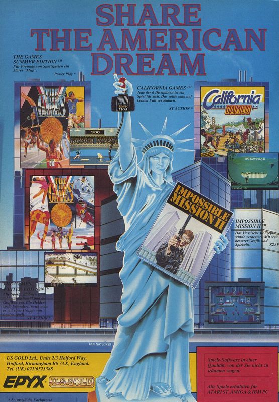 Impossible Mission II Magazine Advertisement (Magazine Advertisements): Power Play (Germany), Issue 10/1989