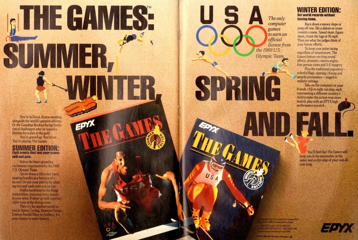 The Games: Summer Edition Magazine Advertisement (Magazine Advertisements): Computer Play (United States) Issue 6 (January 1989)