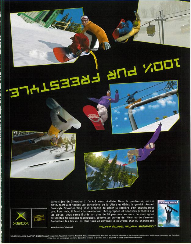 Amped: Freestyle Snowboarding Magazine Advertisement (Magazine Advertisements): Xbox : Le Magazine Officiel (France), Issue 5 (July 2002)