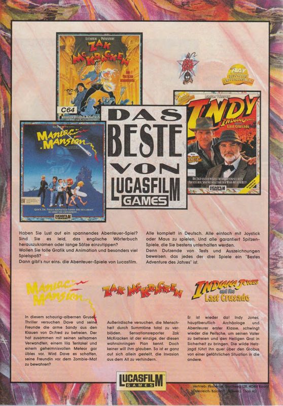 Maniac Mansion Magazine Advertisement (Magazine Advertisements): Power Play (Germany), Issue 04/1990