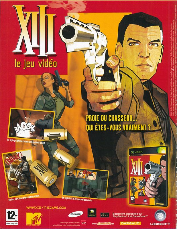 XIII Magazine Advertisement (Magazine Advertisements): Xbox : Le Magazine Officiel (France), Issue 22 (December 2003)