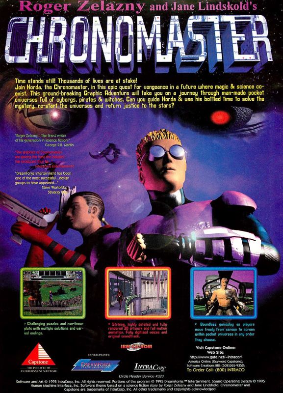 Chronomaster Magazine Advertisement (Magazine Advertisements): Computer Gaming World (US), Issue 134 (September 1995) Part 2