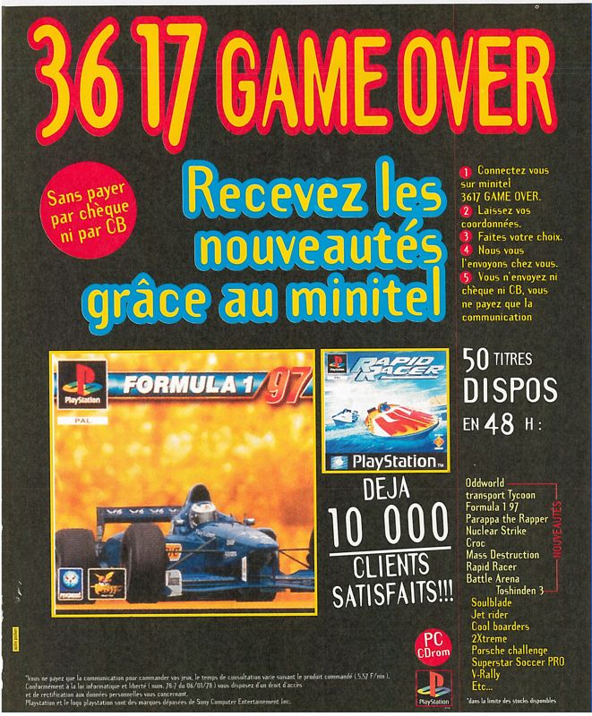 Formula 1: Championship Edition Magazine Advertisement (Magazine Advertisements): X64 (France), Issue 2 (December 1997)