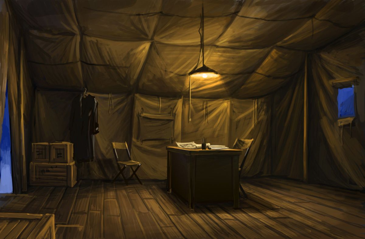 Lost Horizon Concept Art (Olga Antonenko's Concept Sketches): Command Tent sketch