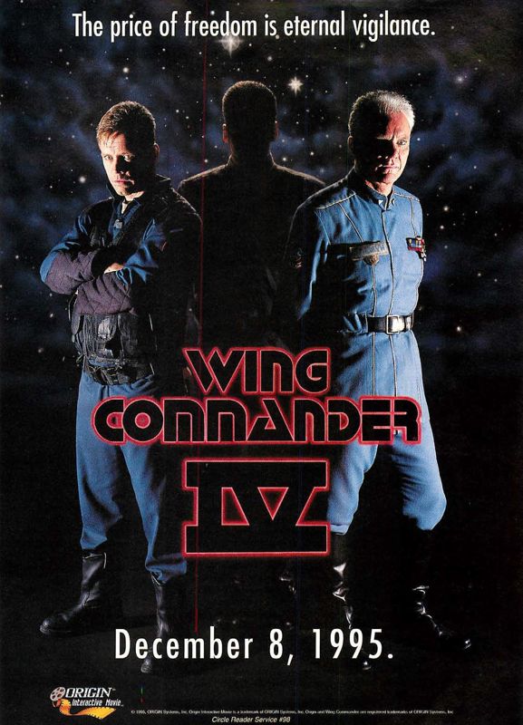 Wing Commander IV: The Price of Freedom Magazine Advertisement (Magazine Advertisements): Computer Gaming World (US), Issue 135 (October 1995)
