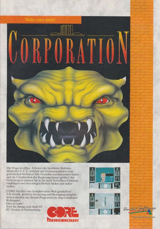 Corporation Magazine Advertisement (Magazine Advertisements): Power Play (Germany), Issue 10/1990