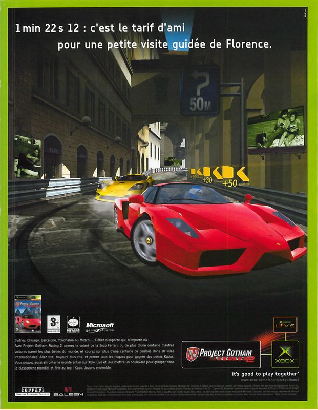 Project Gotham Racing 2 Magazine Advertisement (Magazine Advertisements): Xbox : Le Magazine Officiel (France), Issue 22 (December 2003)
