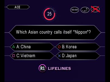 Who Wants to Be a Millionaire: 3rd Edition Screenshot ( Sony E3 2001 press kit)