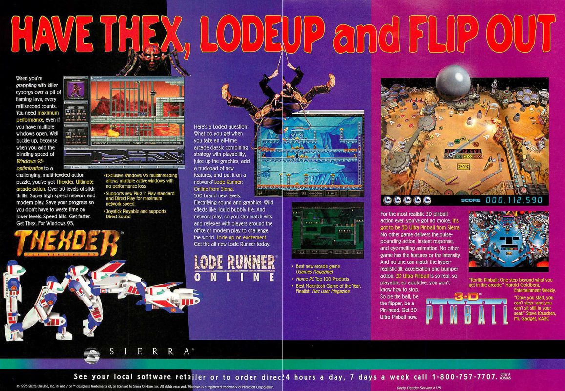 Lode Runner On-Line: The Mad Monks' Revenge Magazine Advertisement (Magazine Advertisements): Computer Gaming World (United States), Issue 135 (October 1995)