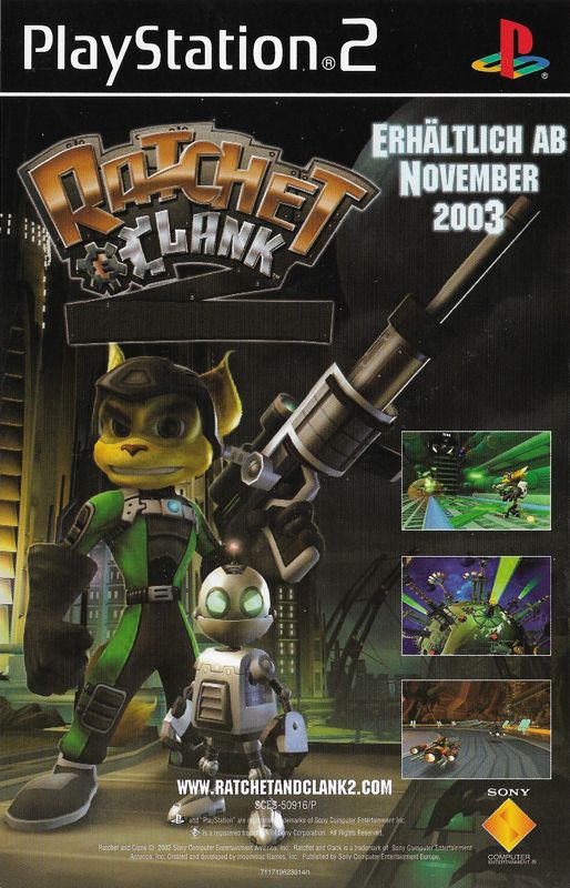 Ratchet & Clank: Going Commando Other (Flyers): German flyer. Comes with the Platinum version of Ratchet & Clank (PAL/Europe only).