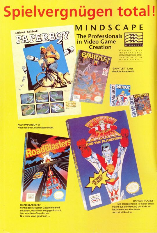Paperboy 2 Magazine Advertisement (Magazine Advertisements): Power Play (Germany), Issue 05/1992