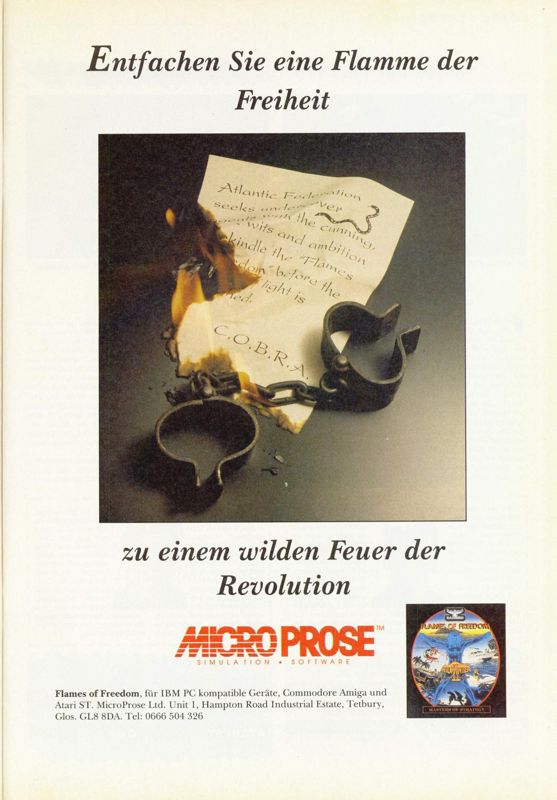 Flames of Freedom Magazine Advertisement (Magazine Advertisements): Power Play (Germany), Issue 05/1992