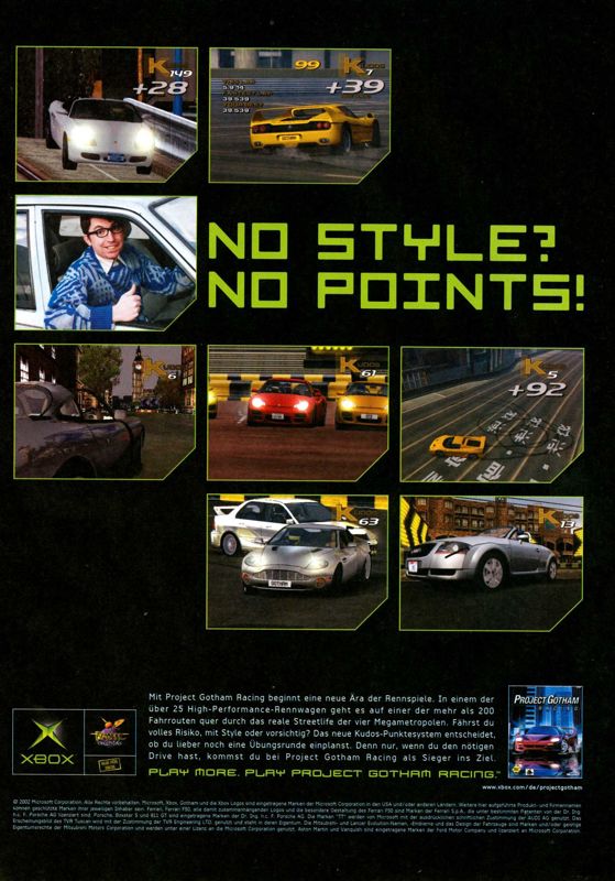 Project Gotham Racing Magazine Advertisement (Magazine Advertisements): PC Games (Germany), Issue 06/2002