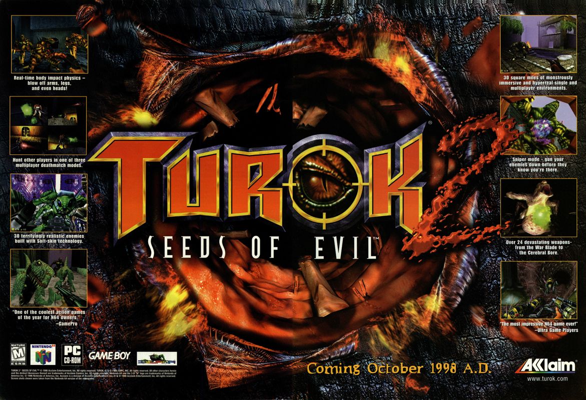 Turok 2: Seeds of Evil Magazine Advertisement (Magazine Advertisements): Next Generation (U.S.) Issue #47 (November 1998)