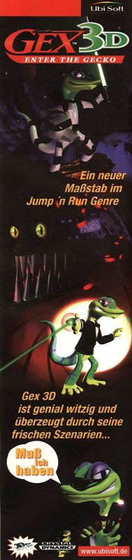 Gex: Enter the Gecko Magazine Advertisement (Magazine Advertisements): Power Play (Germany), Issue 06/1998