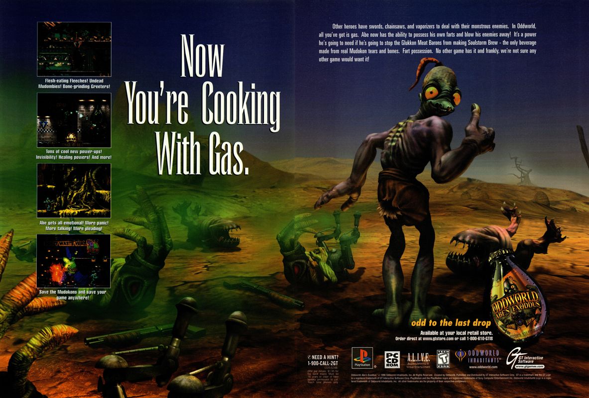 Oddworld: Abe's Exoddus Magazine Advertisement (Magazine Advertisements): Next Generation (U.S.) Issue #48 (December 1998)