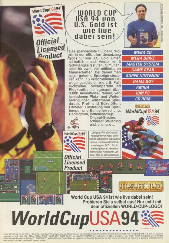 World Cup USA 94 Magazine Advertisement (Magazine Advertisements): Power Play (Germany), Issue 07/1994