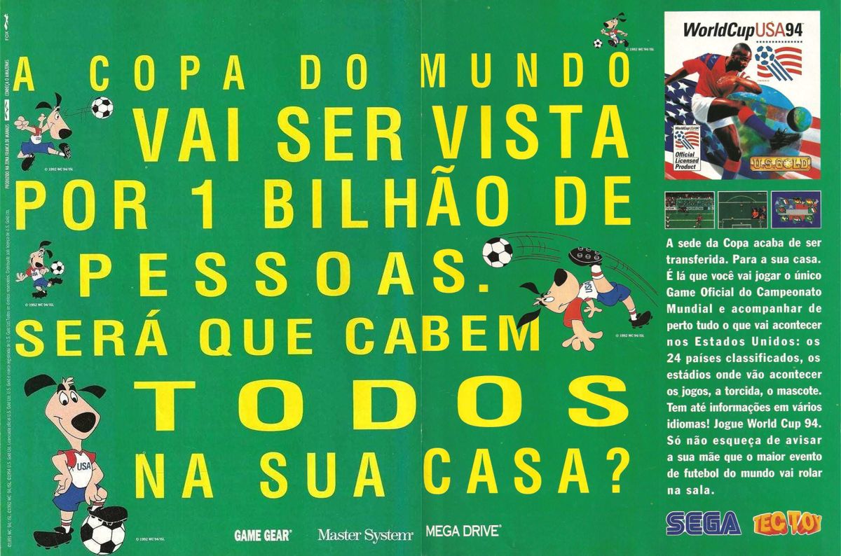 World Cup USA 94 Magazine Advertisement (Magazine Advertisements): Ação Games (Brazil), Issue 61 (June 1994)