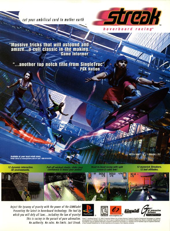 Streak Hoverboard Racing Magazine Advertisement (Magazine Advertisements): Next Generation (U.S.) Issue #48 (December 1998)