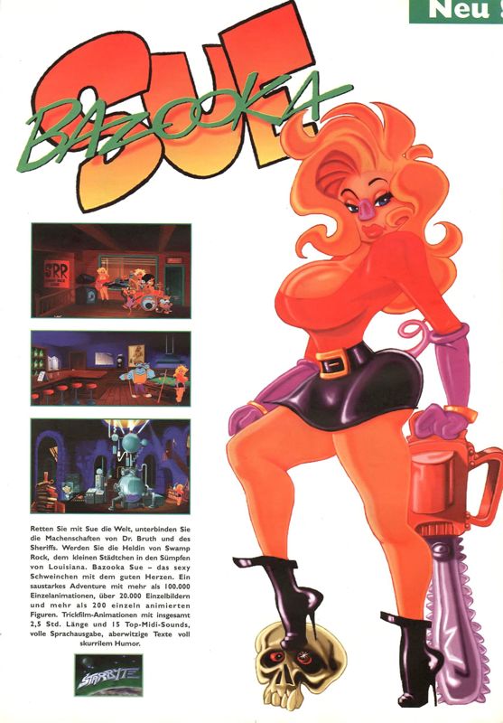 Bazooka Sue Magazine Advertisement (Magazine Advertisements): Power Play (Germany), Issue 04/1997