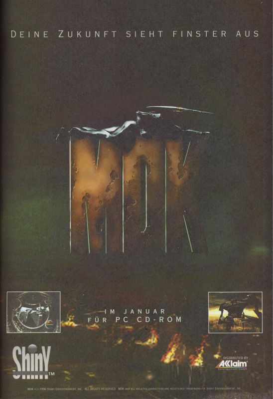 MDK Magazine Advertisement (Magazine Advertisements):<br> Power Play (Germany), Issue 12/1996