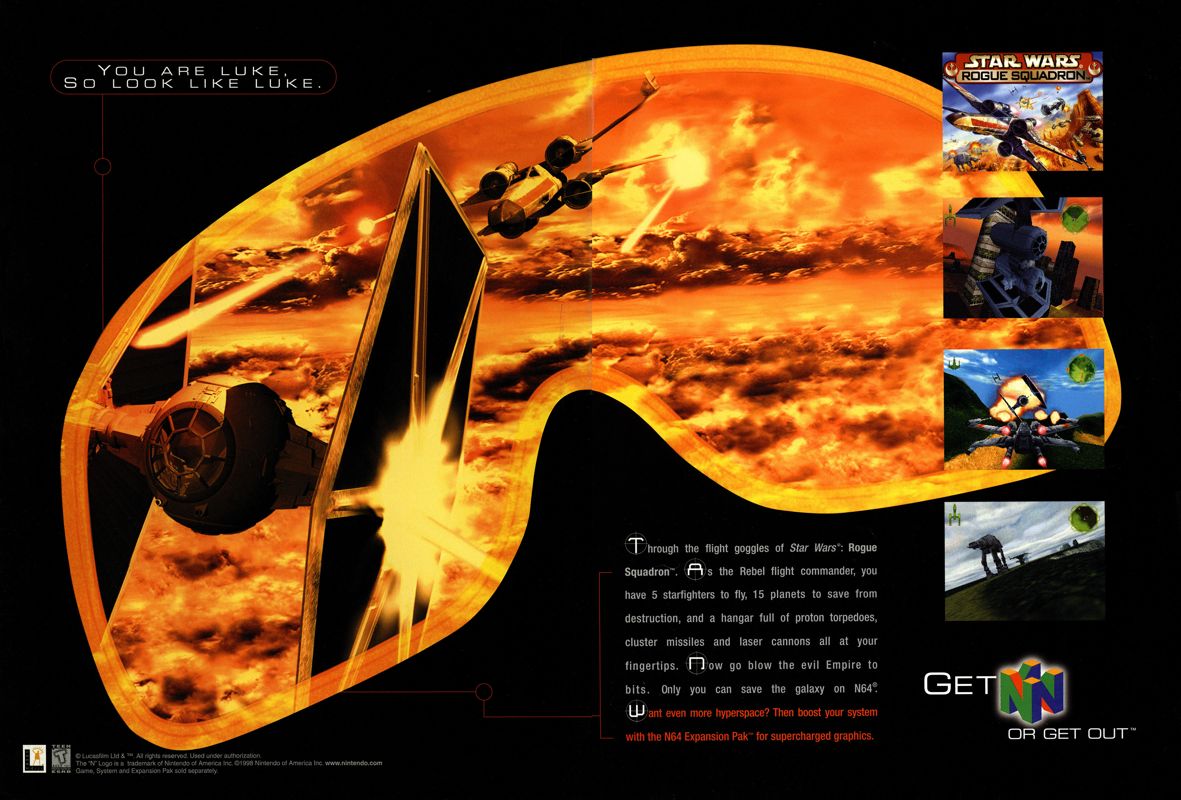 Star Wars: Rogue Squadron 3D Magazine Advertisement (Magazine Advertisements): Next Generation (U.S.) Issue #48 (December 1998)