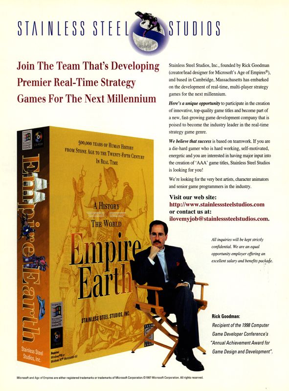 Empire Earth Magazine Advertisement (Magazine Advertisements): Next Generation (U.S.) Issue #48 (December 1998)