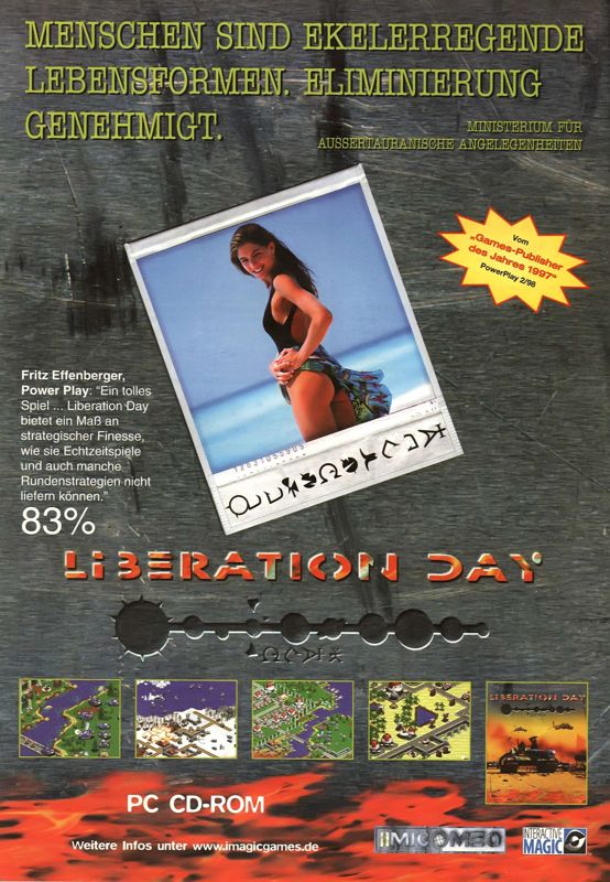 Liberation Day Magazine Advertisement (Magazine Advertisements): Power Play (Germany), Issue 05/1998