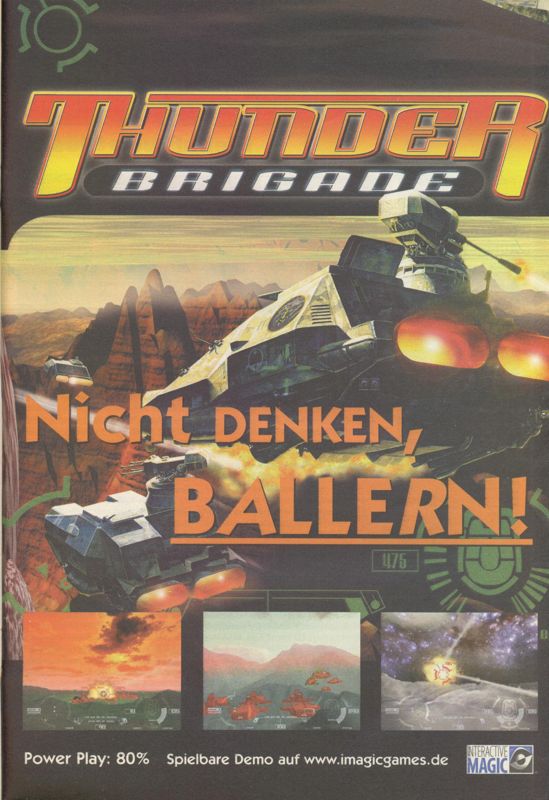 Thunder Brigade Magazine Advertisement (Magazine Advertisements): Power Play (Germany), Issue 02/1999