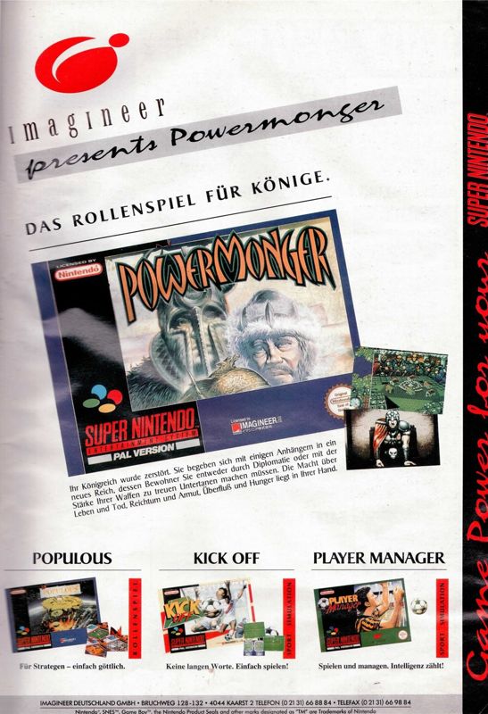 Populous Magazine Advertisement (Magazine Advertisements): Total! (Germany), issue 06/1993