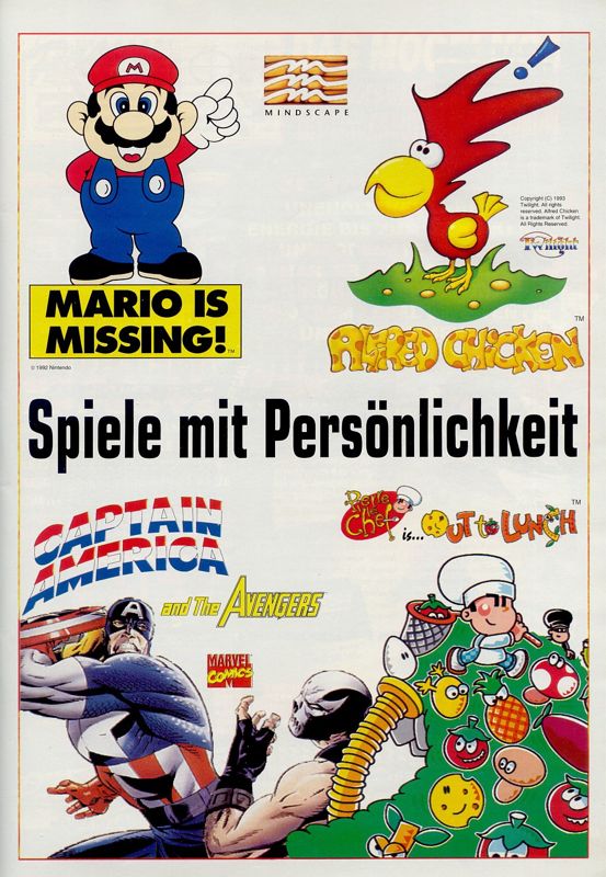 Mario is Missing! Magazine Advertisement (Magazine Advertisements): Total! (Germany), Issue 11/1993