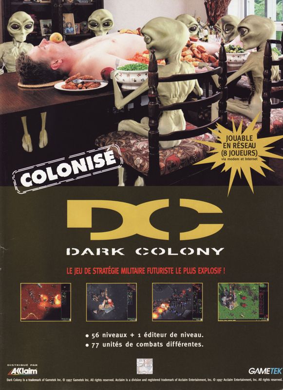 Dark Colony Magazine Advertisement (Magazine Advertisements): PC Jeux (France), Issue 2 (September 1997)