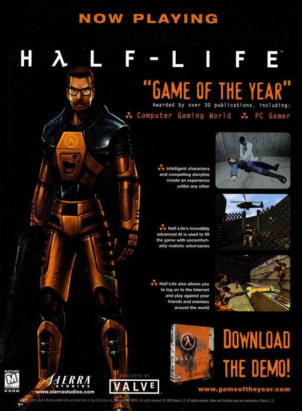 Half-Life Magazine Advertisement (Magazine Advertisements): Next Generation (United States), Issue #52 (April 1999)