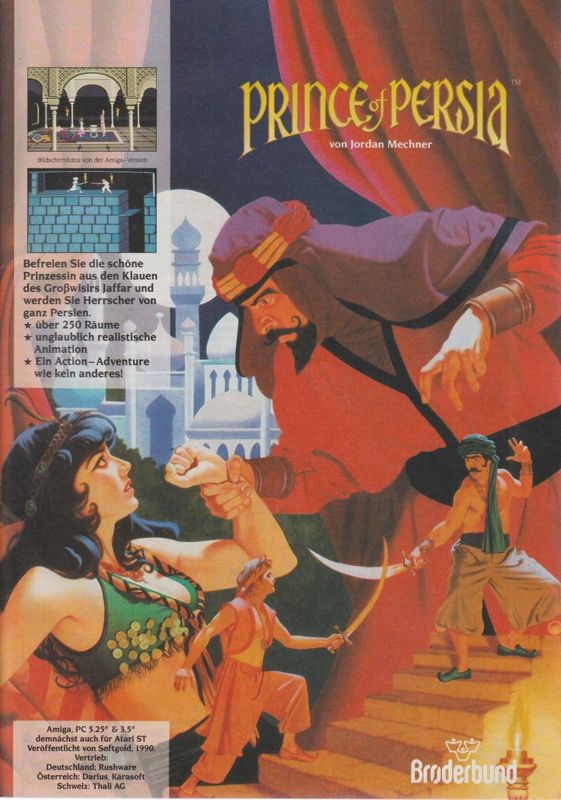 Prince of Persia Magazine Advertisement (Magazine Advertisements): Power Play (Germany), Issue 10/1990