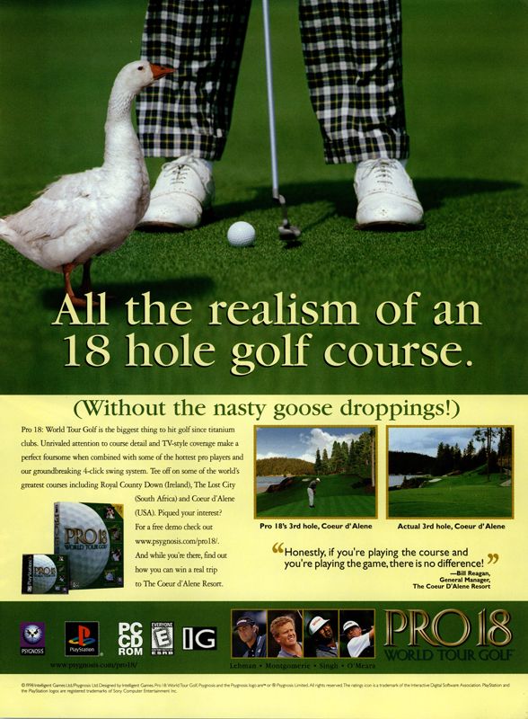 Pro 18 World Tour Golf Magazine Advertisement (Magazine Advertisements): Next Generation (U.S.) Issue #52 (April 1999)