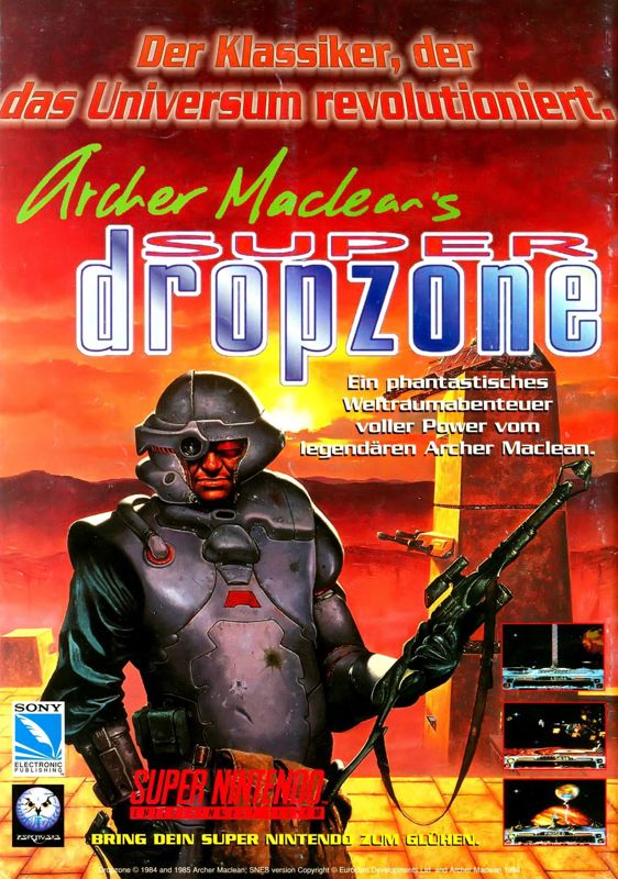 Super Dropzone: Intergalactic Rescue Mission Magazine Advertisement (Magazine Advertisements): Total! (Germany), Issue 04/1995