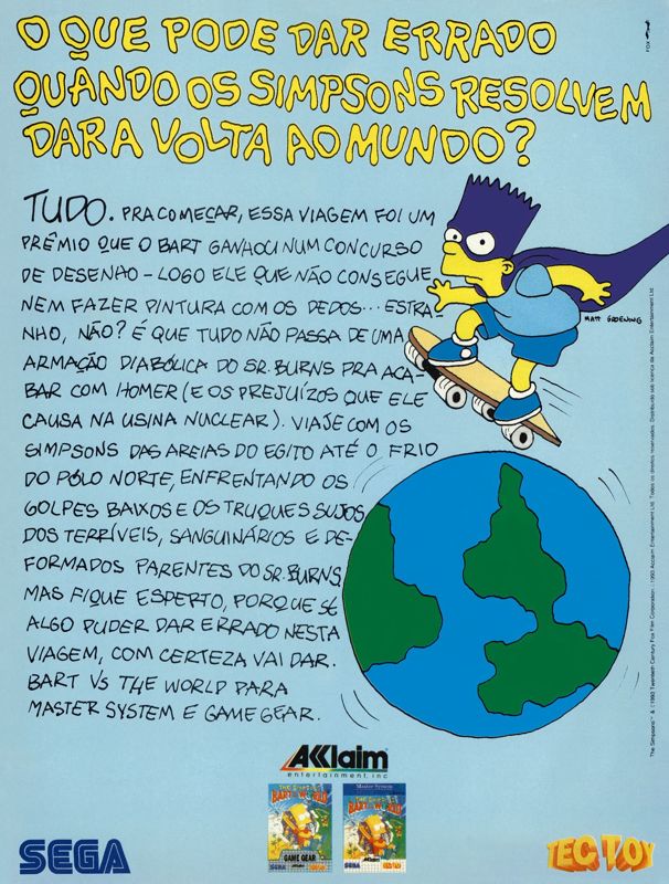 The Simpsons: Bart vs. the World Magazine Advertisement (Magazine Advertisements): SuperGame (Brazil) Issue 31 (February 94) p. 5