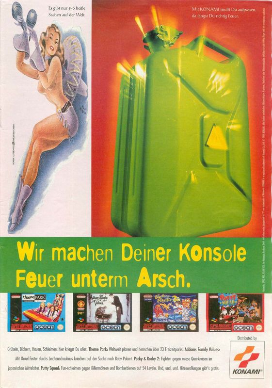 Theme Park Magazine Advertisement (Magazine Advertisements): Video Games (Germany), Issue 11/1995