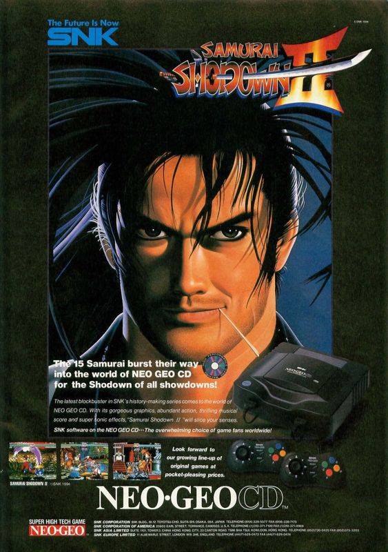 Samurai Shodown II Magazine Advertisement (Magazine Advertisements): Video Games (Germany), Issue 02/1995