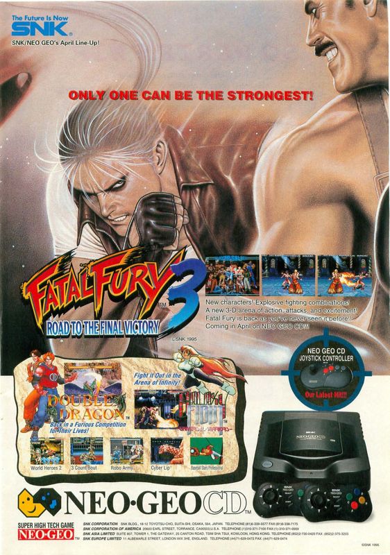 Fatal Fury 3: Road to the Final Victory Magazine Advertisement (Magazine Advertisements): Video Games (Germany), Issue 05/1996