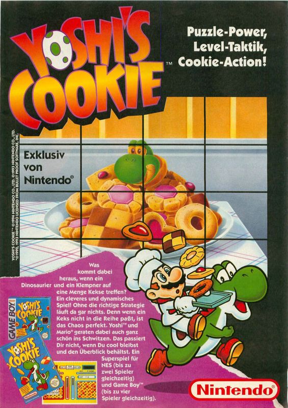 Yoshi's Cookie Magazine Advertisement (Magazine Advertisements): Video Games (Germany), Issue 06/1994