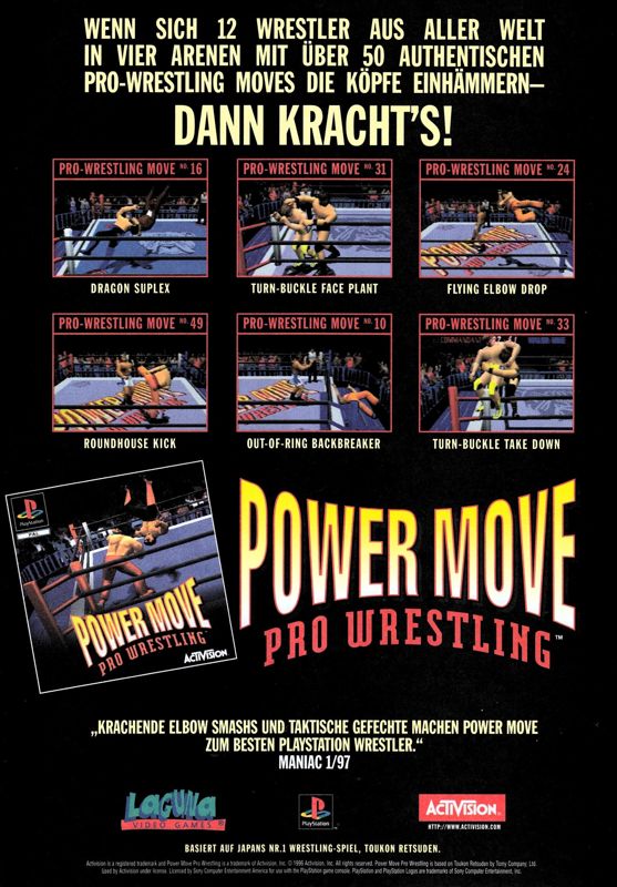 Power Move Pro Wrestling Magazine Advertisement (Magazine Advertisements): Video Games (Germany), Issue 01/1997
