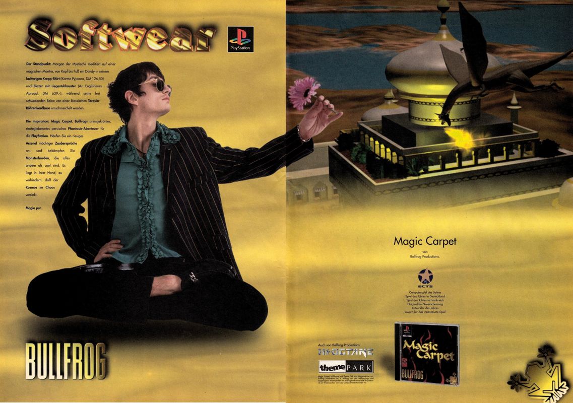 Magic Carpet Plus Magazine Advertisement (Magazine Advertisements): Video Games (Germany), Issue 04/1996
