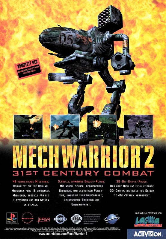 MechWarrior 2: 31st Century Combat Magazine Advertisement (Magazine Advertisements): Video Games (Germany), Issue 04/1997
