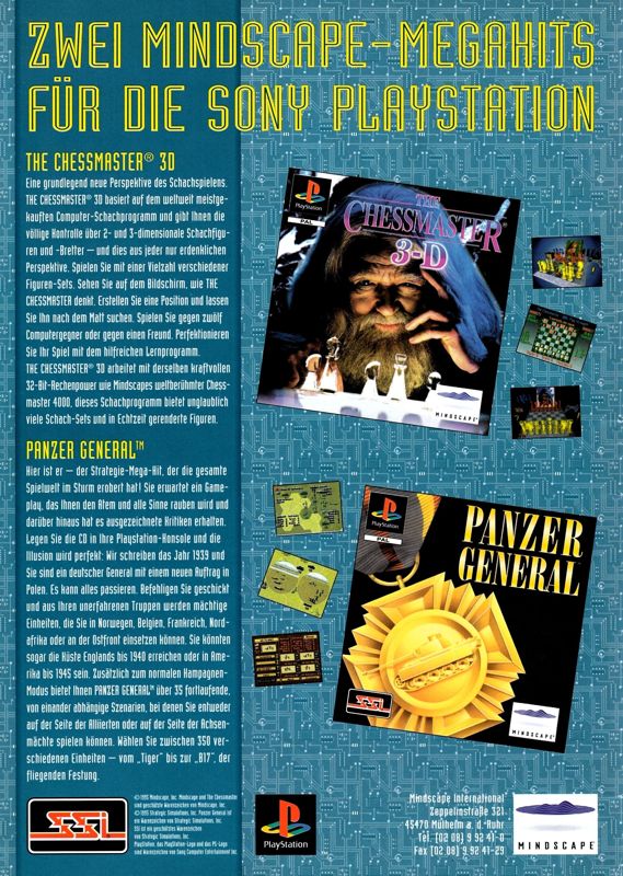 Panzer General Magazine Advertisement (Magazine Advertisements): Video Games (Germany), Issue 03/1996